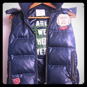 Victoria Secret Pink Puffy Ski Vest with Fur